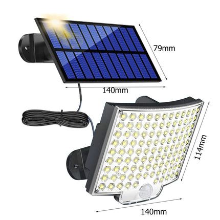 Applique murale 106 LED avec panneau solaire indépendant