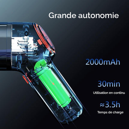 Aspirateur sans-fil PUISSANCE+ pour voiture