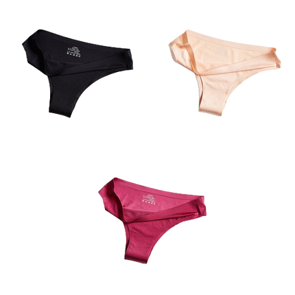 Lot de 3 Culottes en soie glacée 100% invisibles