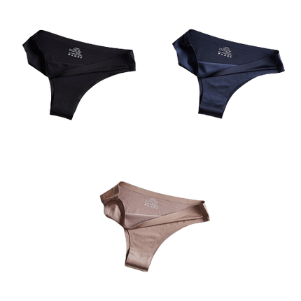 Lot de 3 Culottes en soie glacée 100% invisibles