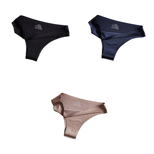 Lot de 3 Culottes en soie glacée 100% invisibles