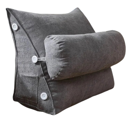 Coussin de lecture triangulaire - Appui-tête & Poche latérale