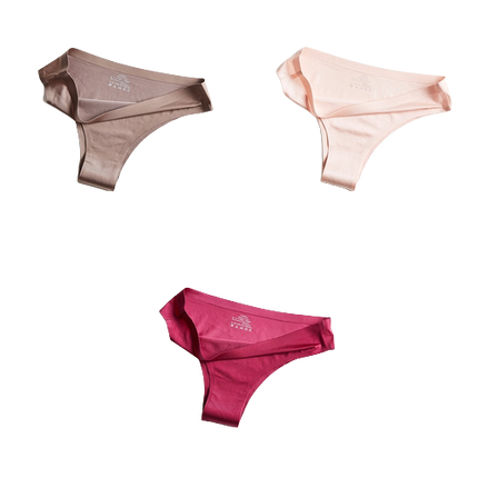 Lot de 3 Culottes en soie glacée 100% invisibles