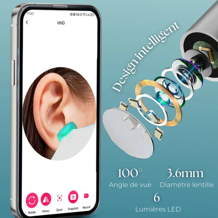 Nettoyeur Auriculaire Connecté – Compatible iOS & Android