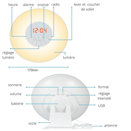 Radio Réveil avec effet Lever du Jour