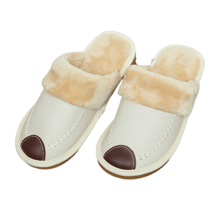 Pantoufles d'hiver en cuir