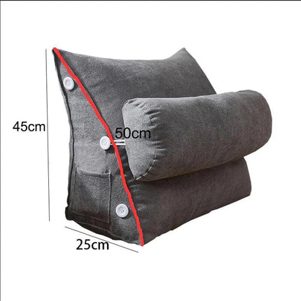 Coussin de lecture triangulaire - Appui-tête & Poche latérale