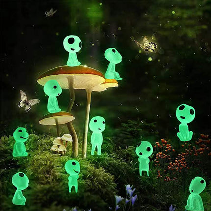 10 pcs Mini statue de jardin lumineuse