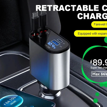 Chargeur de Voiture Rapide Allume-Cigare 4 en 1