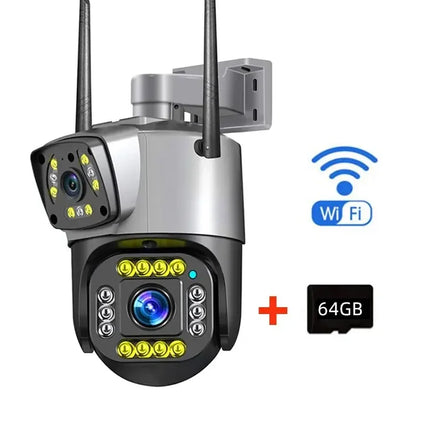 Caméra de Surveillance WIFI à double lentille avec vision nocturne