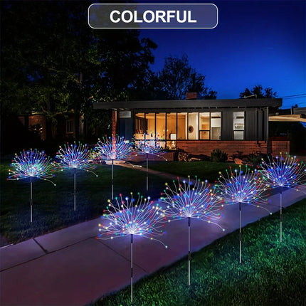 Lot de 4 Lampes Solaires Feux d'Artifice