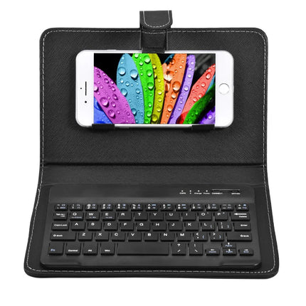 Mini Clavier Sans Fil Bluetooth pour Smartphone - Etui en Cuir PU