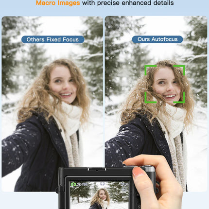 Appareil photo numérique 4K avec écran rabattable - Autofocus, Flash...