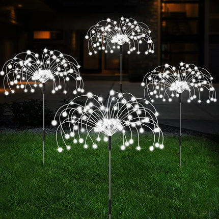 Lot de 2 Lampes LED Solaires -  Effet Feu D'artifice