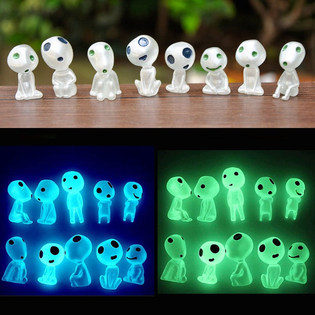 10 pcs Mini statue de jardin lumineuse