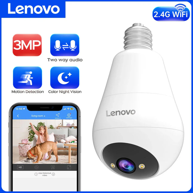 Ampoule Caméra Lenovo IP Wifi 3MP sans fil