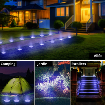 Lot 4 Lampes LED solaire pour Jardin