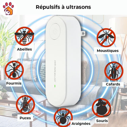 Lot de 2 Répulsifs à Ultrasons Électroniques